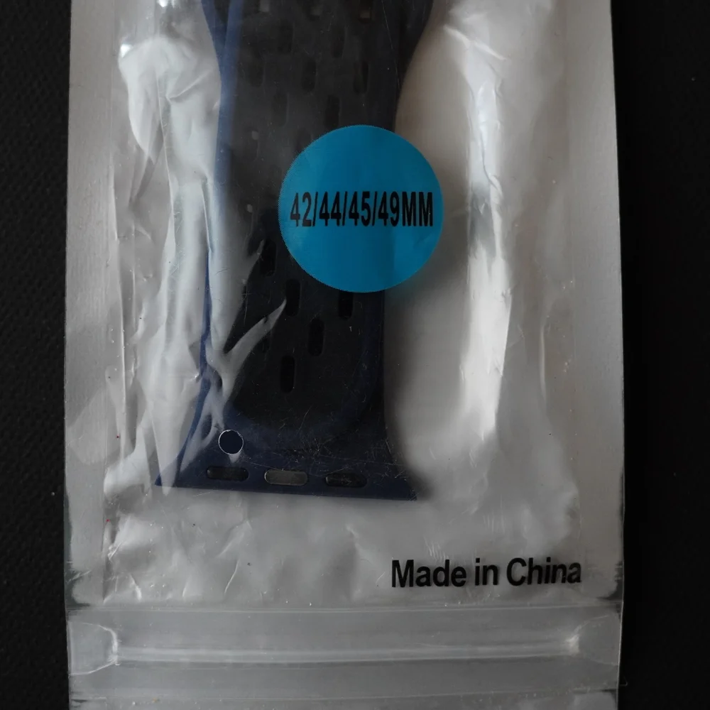 Apple Watch Sport Silicone Band – Blue/Black (42 / 44 / 45 / 49mm)